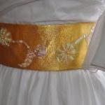 Gold Sash - Marie Antoinette Inspired With White..